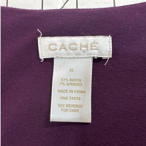 Cache Vintage  90s Y2K Plum Purple Square Neck Corset 3/4 Sleeve Top Women XS - Picture 6 of 6